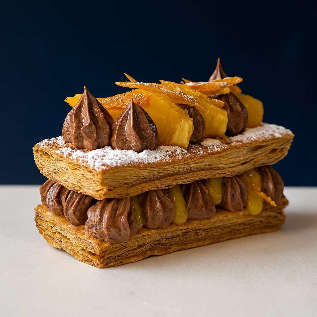 Orange and Chocolate Mille Feuille
