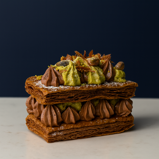 Pistachio and Chocolate Mille Feuille